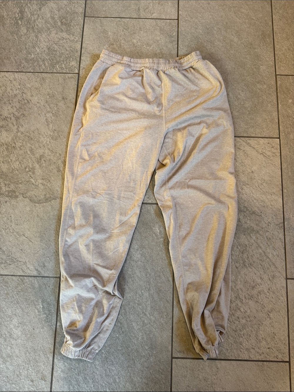 Vuori Kids Light Gray Sweatpants - Cozy Elastic Cuff Joggers